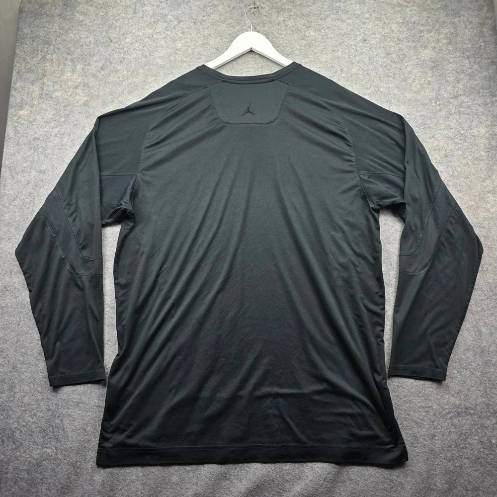 Jordan Training Mens 3XL Black Polyester V-Neck Long Sleeve Performance Shirt